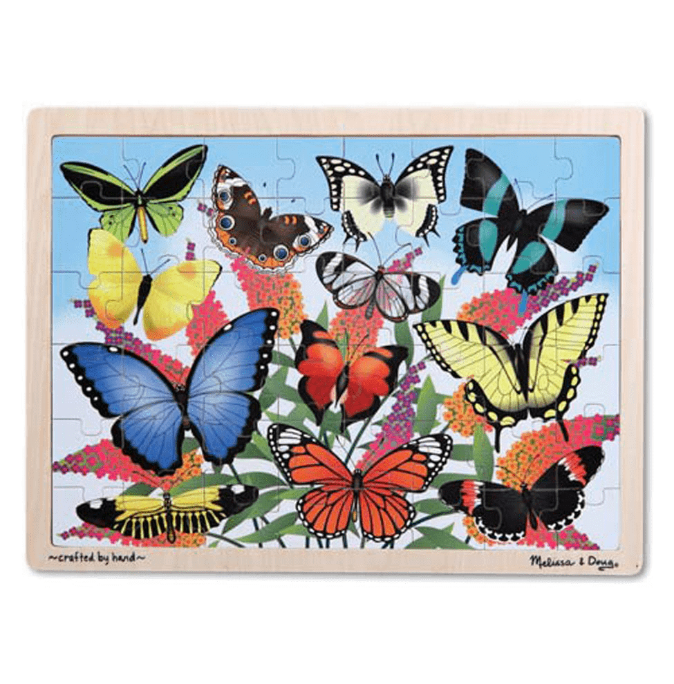 Melissa Doug Butterfly Garden Wooden Jigsaw Puzzle 48 Pieces Wooden Case Ages 4