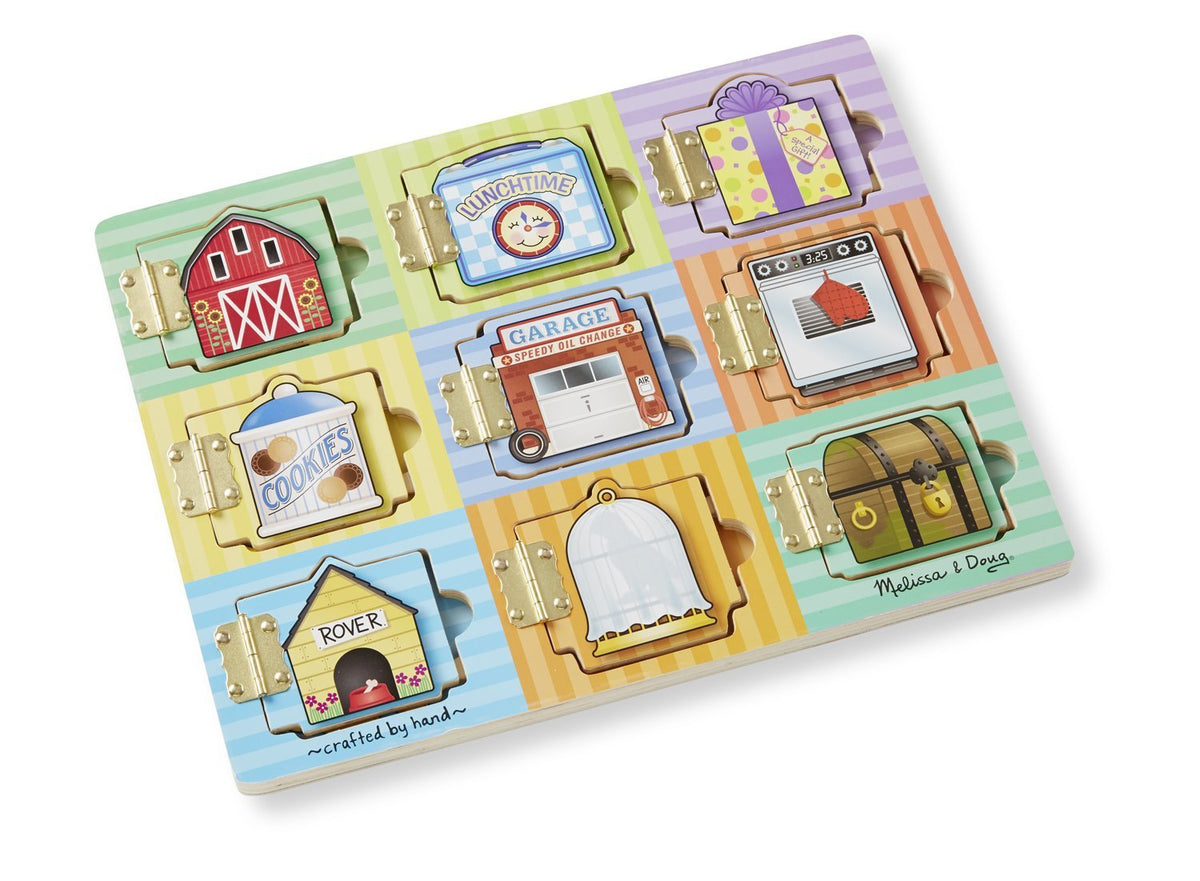 Melissa & Doug Hide and Seek Wooden Activity Board With Wooden Magnets