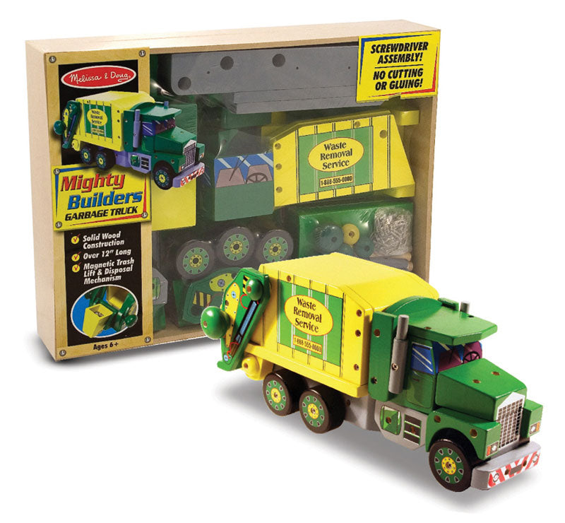 Melissa and Doug Deluxe Wooden Mighty Builder Garbage Truck Item 4090 Olde Church Emporium