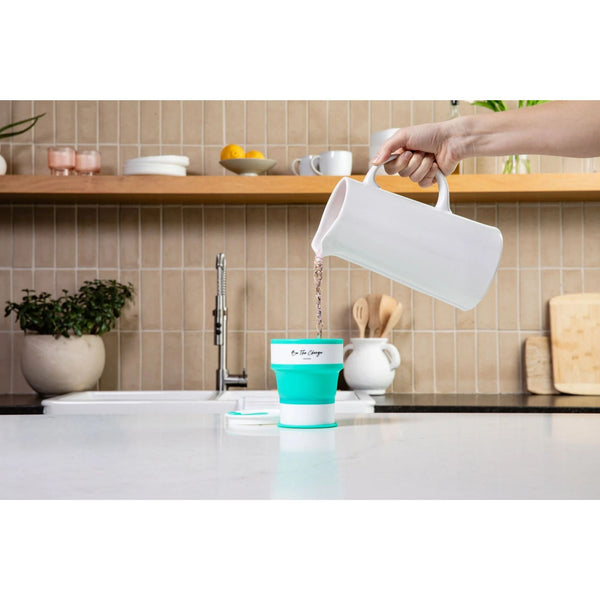Portable Silicone Cup, Collapsible & Sustainable. Perfect for Travel. Teal, Navy or Mauve