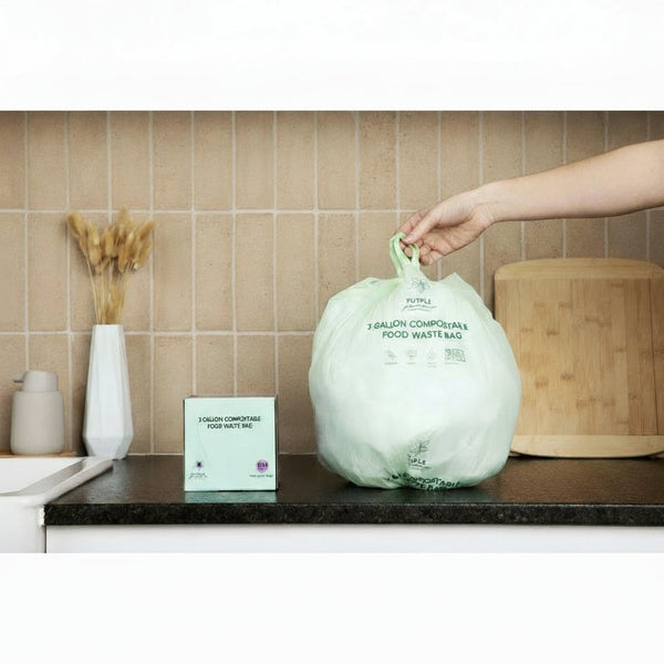 Compostable Kitchen Garbage Bags – 13 Gallon & 3 Gallon Sizes. Durable & Leak Proof