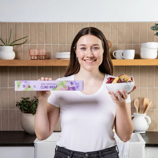 Home Compostable Cling Wrap. Keeps Food Fresh & Safe.