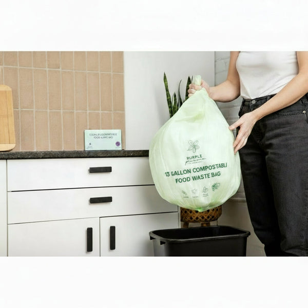 Compostable Kitchen Garbage Bags – 13 Gallon & 3 Gallon Sizes. Durable & Leak Proof