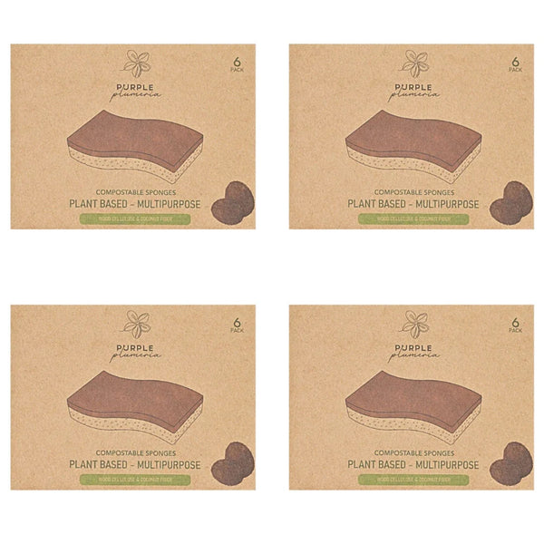 Compostable Dish Sponges: Plastic-Free & Eco-Friendly. Cellulose & Coconut fiber
