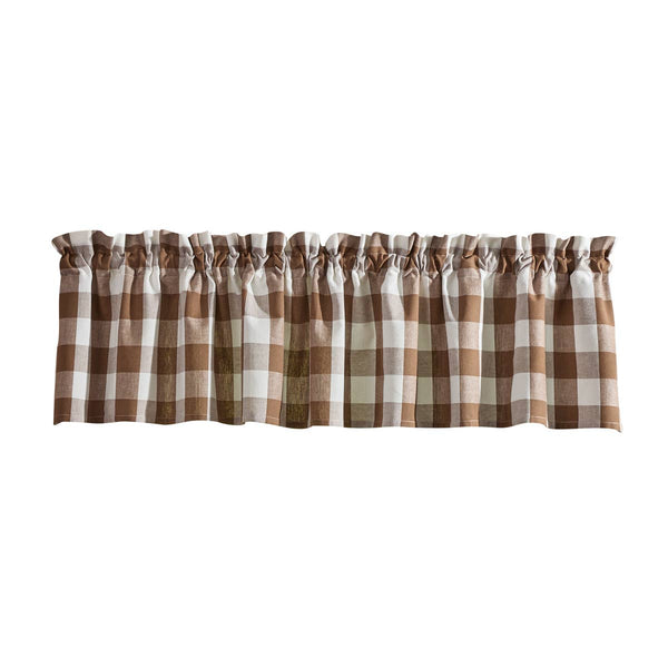 Park Designs Wicklow Unlined Valance 72 x 14 Inches -Brown And Cream, Country Farmhouse Item #113-47BR