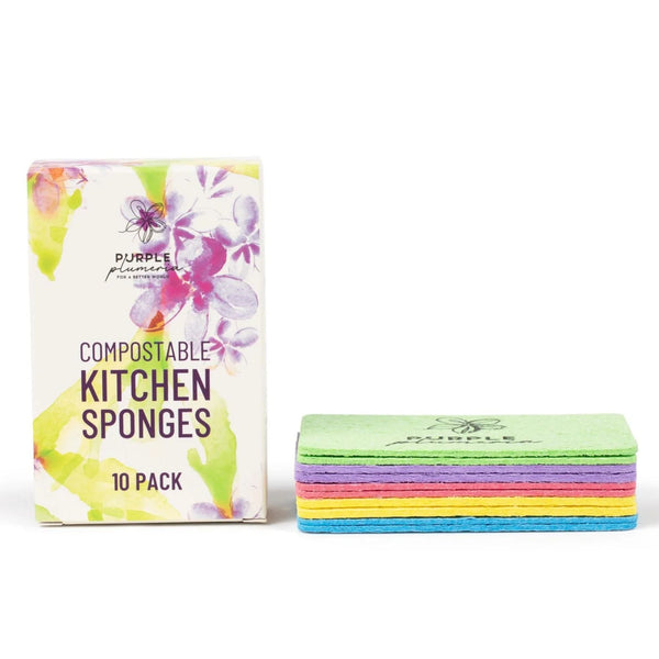 Compostable Dish Sponges: Plastic-Free & Eco-Friendly. Cellulose & Coconut fiber