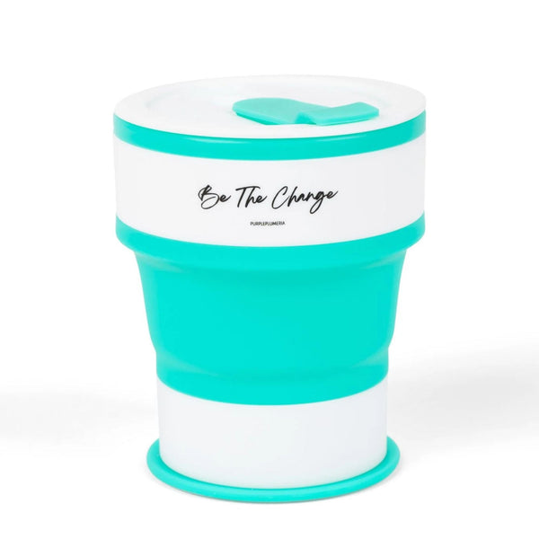 Portable Silicone Cup, Collapsible & Sustainable. Perfect for Travel. Teal, Navy or Mauve