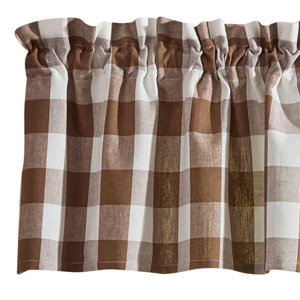 Park Designs Wicklow Unlined Valance 72 x 14 Inches -Brown And Cream, Country Farmhouse Item #113-47BR