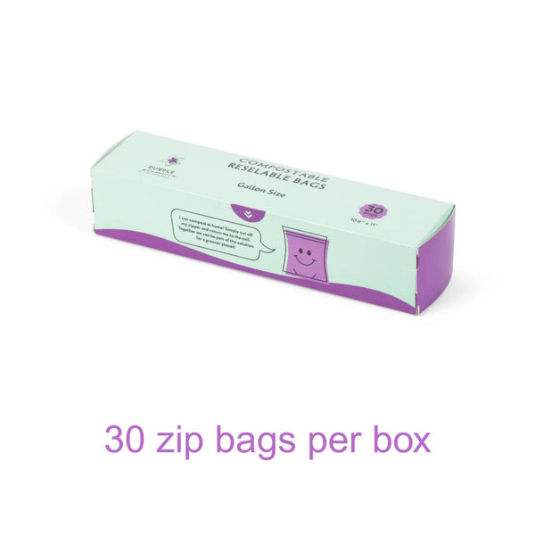 Compostable Resealable Bags. Eco-Friendly & Durable. Snack, Sandwich, Quart & Gallon Sizes
