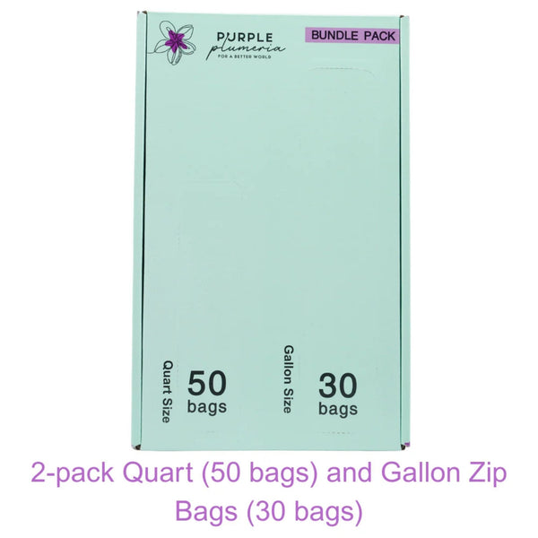 Compostable Resealable Bags. Eco-Friendly & Durable. Snack, Sandwich, Quart & Gallon Sizes