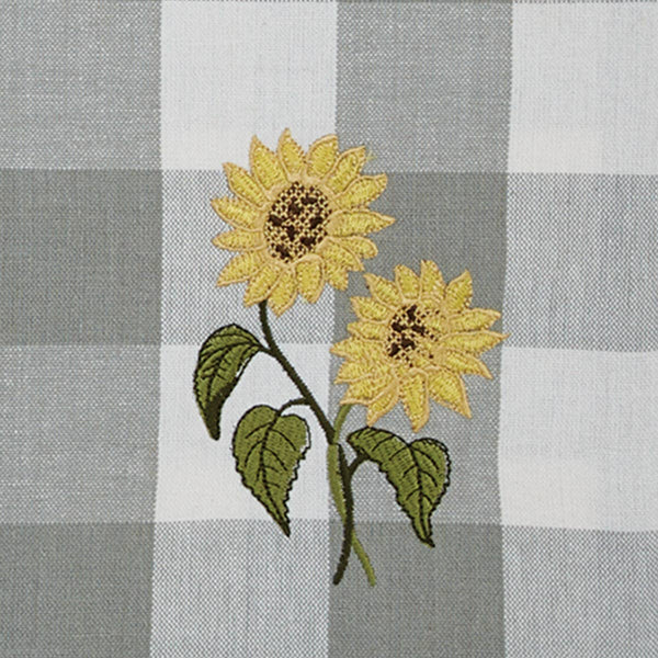 Park Designs Wicklow Check Sunflower Embroidered Table Runner 13 x 36 Inches Item #113-120DS