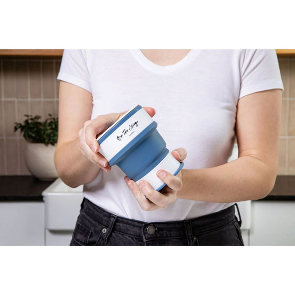 Portable Silicone Cup, Collapsible & Sustainable. Perfect for Travel. Teal, Navy or Mauve
