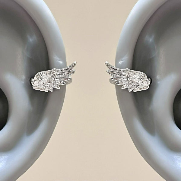 Angel Wings Super Flash Zircon Temperament Wild Without Pierced Niche Rings