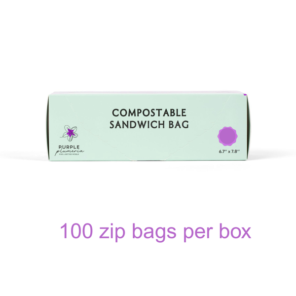 Compostable Resealable Bags. Eco-Friendly & Durable. Snack, Sandwich, Quart & Gallon Sizes
