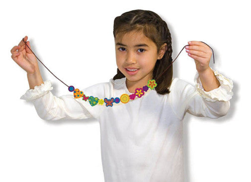 Melissa and Doug Bead Bouquet Deluxe Wooden Jewelry Set Ages 4+ Item # 4169 Over 200 Beads and 8 cords