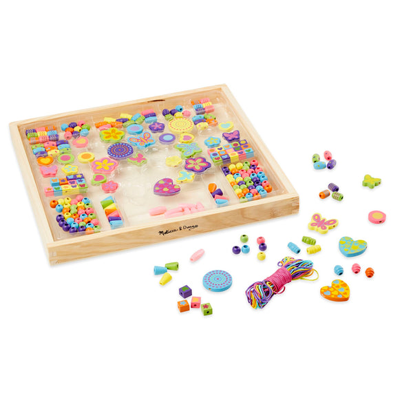 Melissa and Doug Bead Bouquet Deluxe Wooden Jewelry Set Ages 4+ Item # 4169 Over 200 Beads and 8 cords