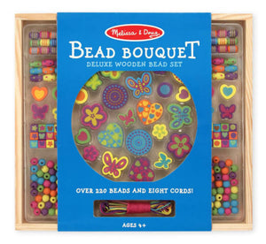 Melissa and Doug Bead Bouquet Deluxe Wooden Jewelry Set Ages 4+ Item # 4169 Over 200 Beads and 8 cords