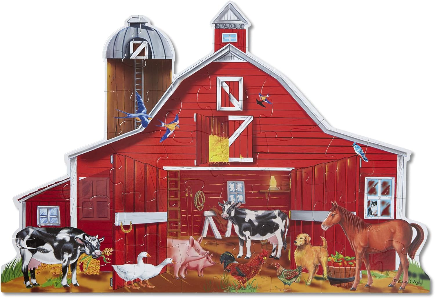 Melissa and Doug Farm Friends Floor Puzzle 32 Jumbo Pieces 2x3feet Ages 3+ Item# 437