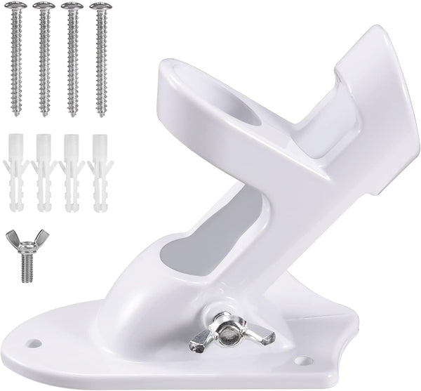 Valley Forge Aluminum Flagpole Bracket – White Powder Coated, 2-Position, with Hardware