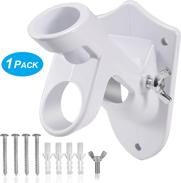 Valley Forge Aluminum Flagpole Bracket – White Powder Coated, 2-Position, with Hardware