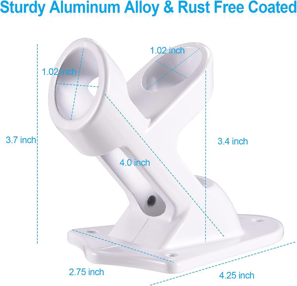 Valley Forge Aluminum Flagpole Bracket – White Powder Coated, 2-Position, with Hardware