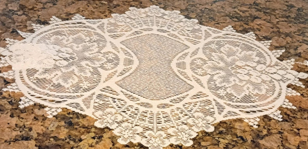 Heritage Lace Vineyard Collection Placemats, Doilies, Table Runners in White and Ecru