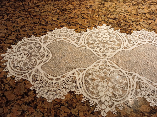 Heritage Lace Vineyard Collection Placemats, Doilies, Table Runners in White and Ecru