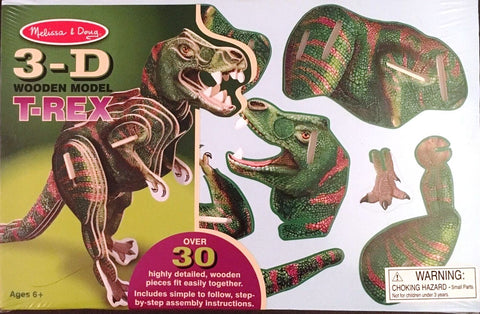 Melissa & Doug T-Rex Dinosaur 3-D Wooden Model kit- Ages 6+ - Olde Church Emporium