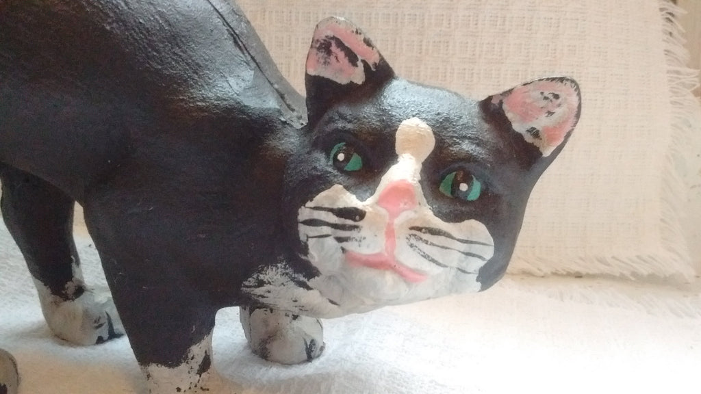 Kitty Cat Door Stop - Solid 3 Dimensional Cast Iron Cat – Olde