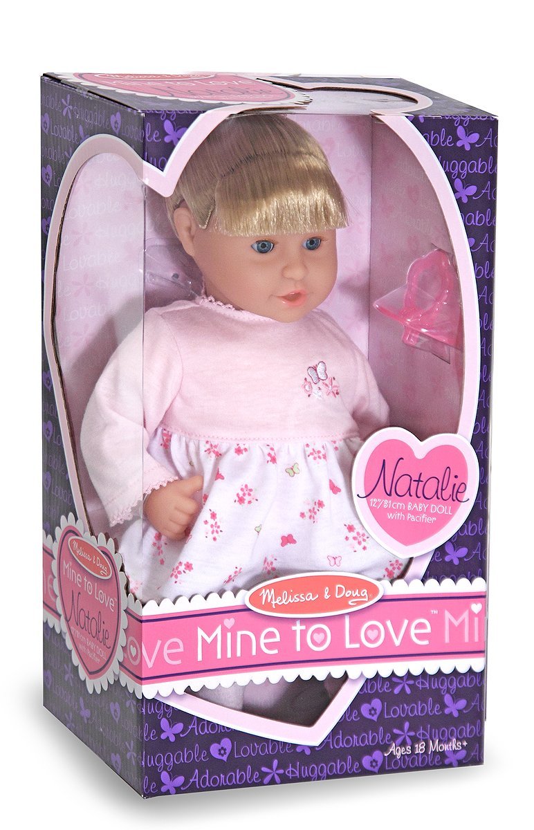 Melissa & Doug - Mine to Love Natalie 12-Inch Soft Body Baby Doll With Hair  and Outfit