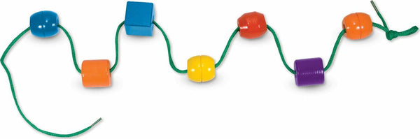 Melissa and Doug Primary Lacing Beads Ages 3+ 30 Wooden Beads 2 Laces 000772005449