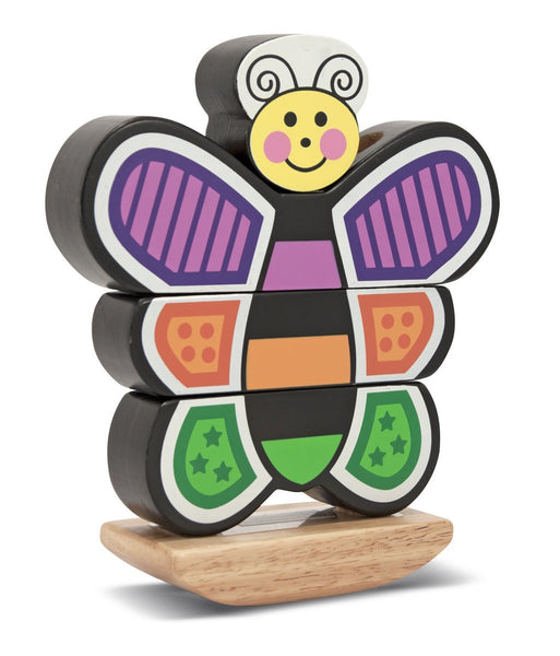 Melissa & Doug - Butterfly Stacker Vertical Wooden Puzzle Toy [Home Decor]- Olde Church Emporium