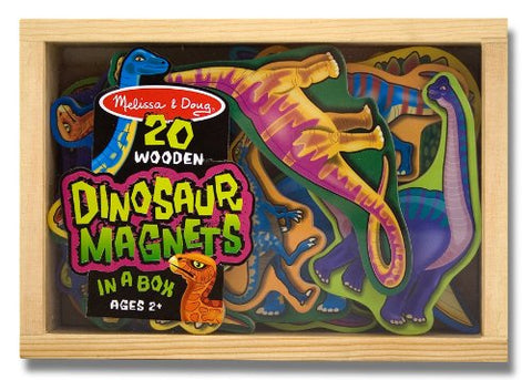 Melissa & Doug - Magnetic Wooden Dinosaurs in a Wooden Storage Box (20 pieces) [Home Decor]- Olde Church Emporium