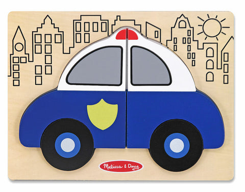 My First Chunky Puzzle: Police Car - 6pc Chunky Wood Puzzle By Melissa & Doug