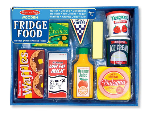 Melissa & Doug - Fridge Food Wooden Play Food Set (9 pieces) - Olde Church Emporium