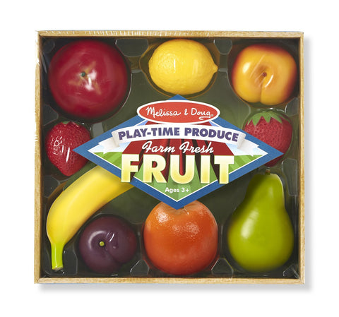 Melissa & Doug - Playtime Produce Fruits Play Food Set With Crate (9 pieces) [Home Decor]- Olde Church Emporium