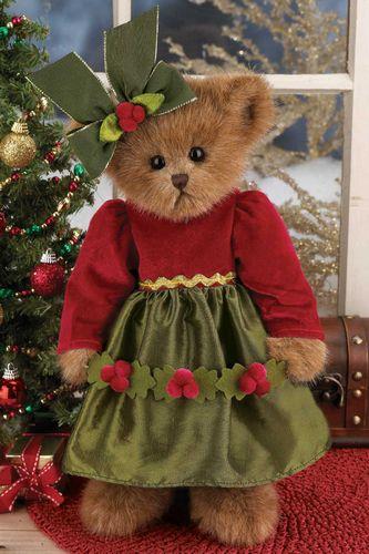 Bearington Handcrafted Christmas Holiday Holly Holiday Plush Bear 14 Inches  and Retired