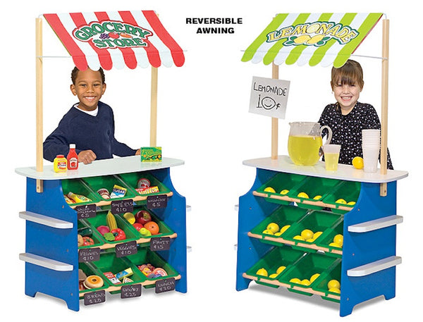 Melissa & Doug Wooden Grocery Store and Lemonade Stand Reversible