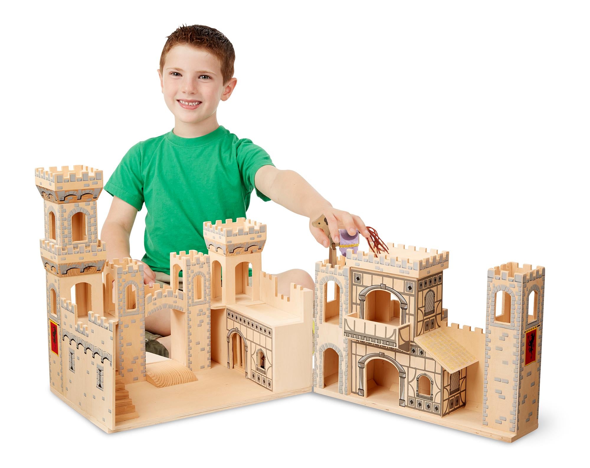 Melissa and Doug Medieval Wooden Castle Deluxe Folding Item #1329