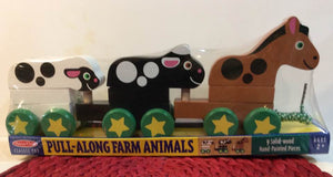 Melissa & Doug Pull-Along Wooden Farm Animals Ages 2+