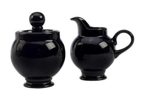 Chantal Pinnacle Sugar & Creamer Set, Glossy Black [Home Decor]- Olde Church Emporium