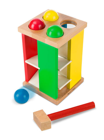 Melissa & Doug - Deluxe Pound and Roll Wooden Tower Toy With Hammer - Olde Church Emporium