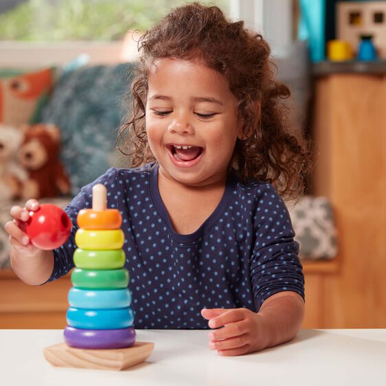 Melissa and doug wooden stacking rings online