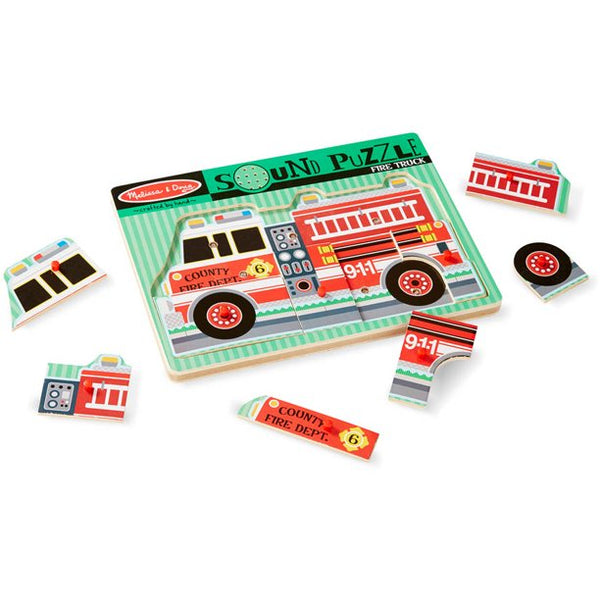 Melissa and Doug Sound Puzzle Fire Truck 9 Pcs. Ages 2+ Item # 731 Crafted by Hand