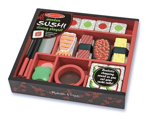 Melissa & Doug - Wooden Sushi Slicing Playset 24 Pieces [Home Decor]- Olde Church Emporium