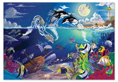 Melissa & Doug Underwater Playground Jigsaw Puzzle, 200-Piece Ages 8+ [Home Decor]- Olde Church Emporium