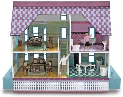 Melissa & doug classic 2024 heirloom victorian wooden dollhouse