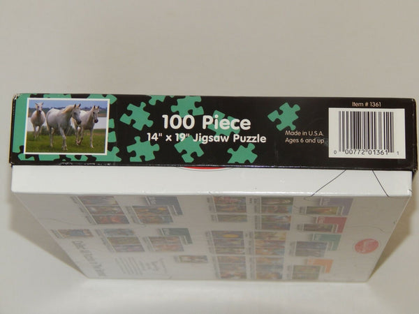 Melissa and Doug White Stallions Jigsaw Puzzle 100 Piece Made in USA Ages 6+ #1361